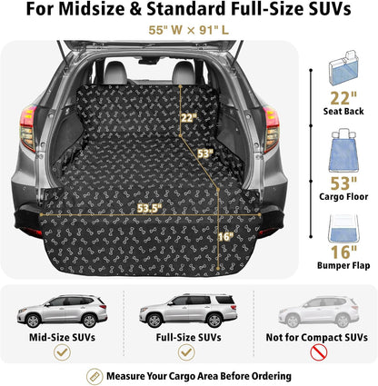 SUV Cargo Liner for Dogs - Trunk Cover for SUV with Bumper Flap Protector
