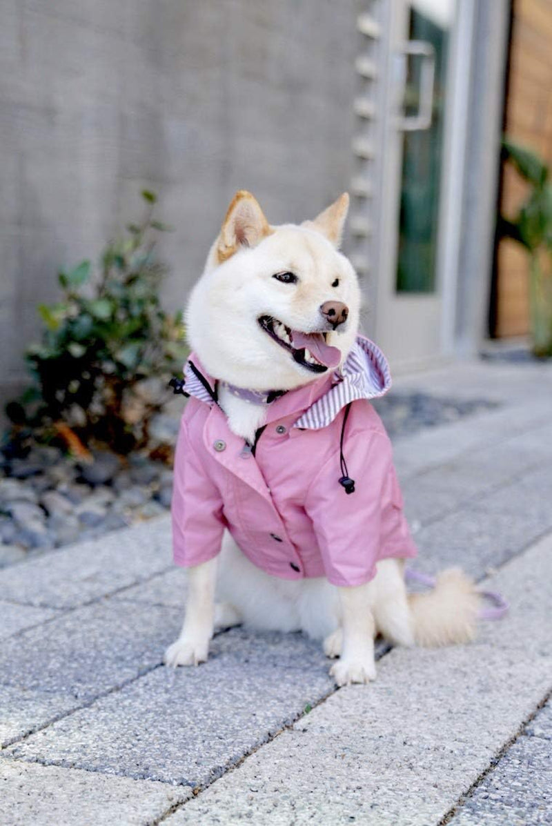 Zip up Dog Raincoats with Reflective Buttons, Pockets, Rain/Water Resistant, Adjustable Drawstring, & Removable Hood - XXS to XXL - Stylish Premium Dog Raincoats (Pink, Small)