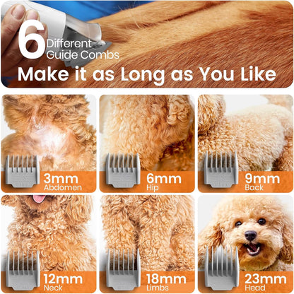 7 in 1 Dog Grooming Kit, Low Noise Pet Grooming Vacuum with 1.5 L Dust Cup, Dog Vacuum for Shedding Grooming, with 7 Professional Grooming Tools for Dogs Cats Pet Hair & Home Cleaning, Gray