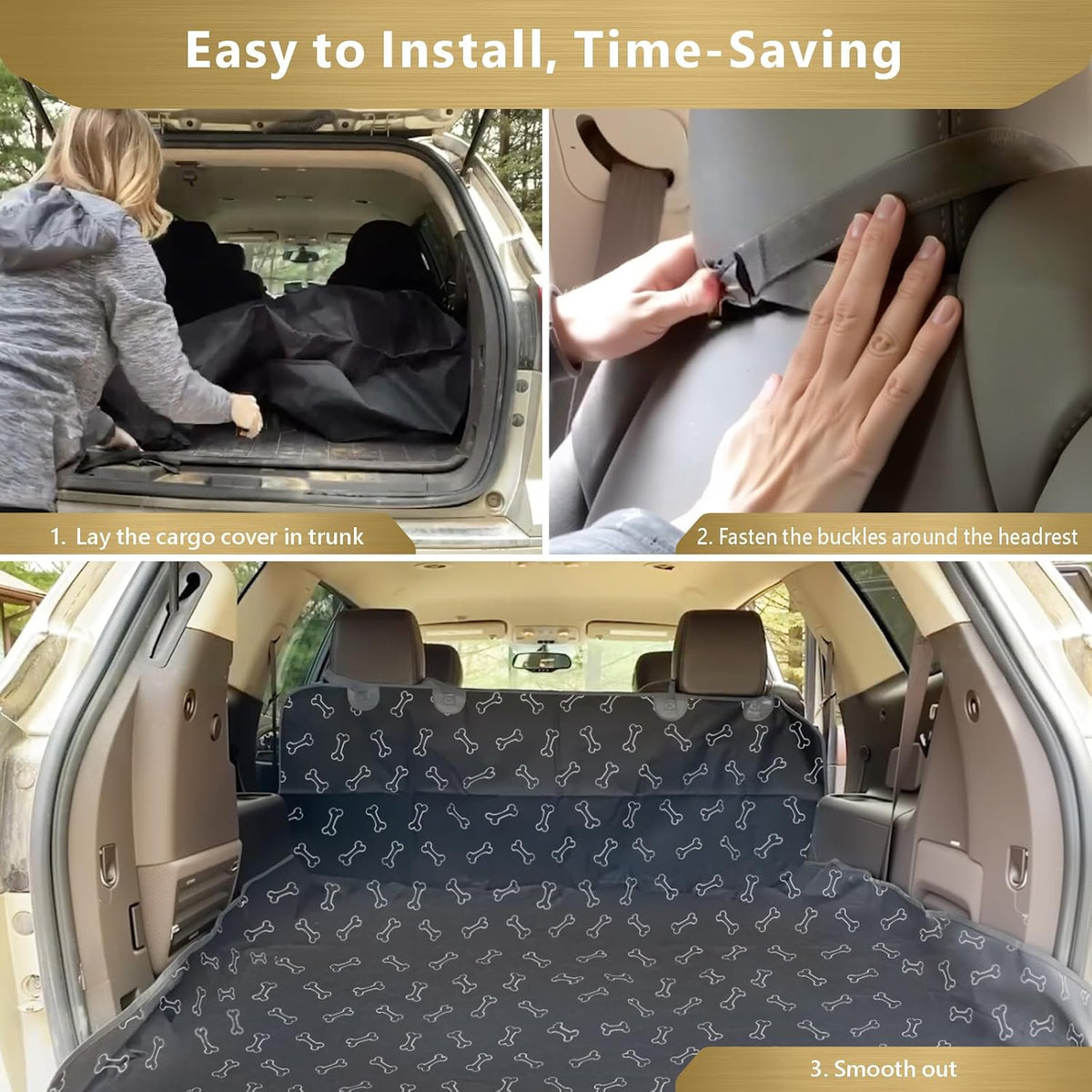 SUV Cargo Liner for Dogs - Trunk Cover for SUV with Bumper Flap Protector