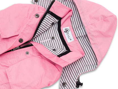 Zip up Dog Raincoats with Reflective Buttons, Pockets, Rain/Water Resistant, Adjustable Drawstring, & Removable Hood - XXS to XXL - Stylish Premium Dog Raincoats (Pink, Small)